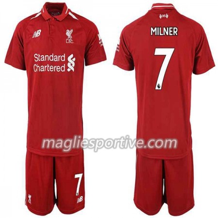 Completo Calcio Liverpool MILNER 7 Bambino Divisa Prima 2018/2019